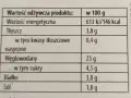 Tabela wartości odżywczych: ile kalorii ma sushi z Biedronki? 146 kcal w 100g. Tłuszcz 3,8g, węglowodany 23g, białko 3,8g.