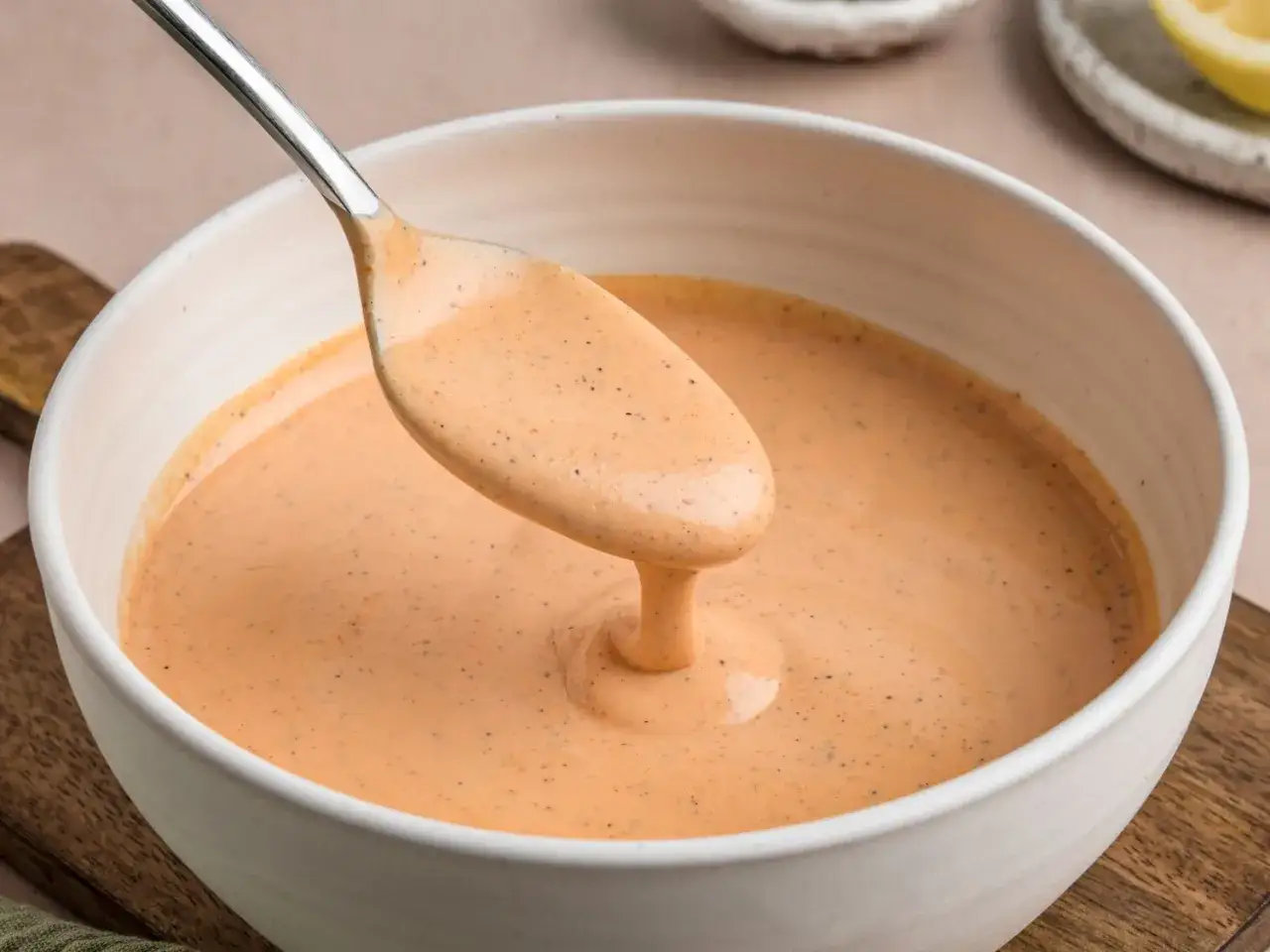 Kremowy sos sriracha mayo, idealny do burgerów i frytek. Prosty sos sriracha mayo przepis.